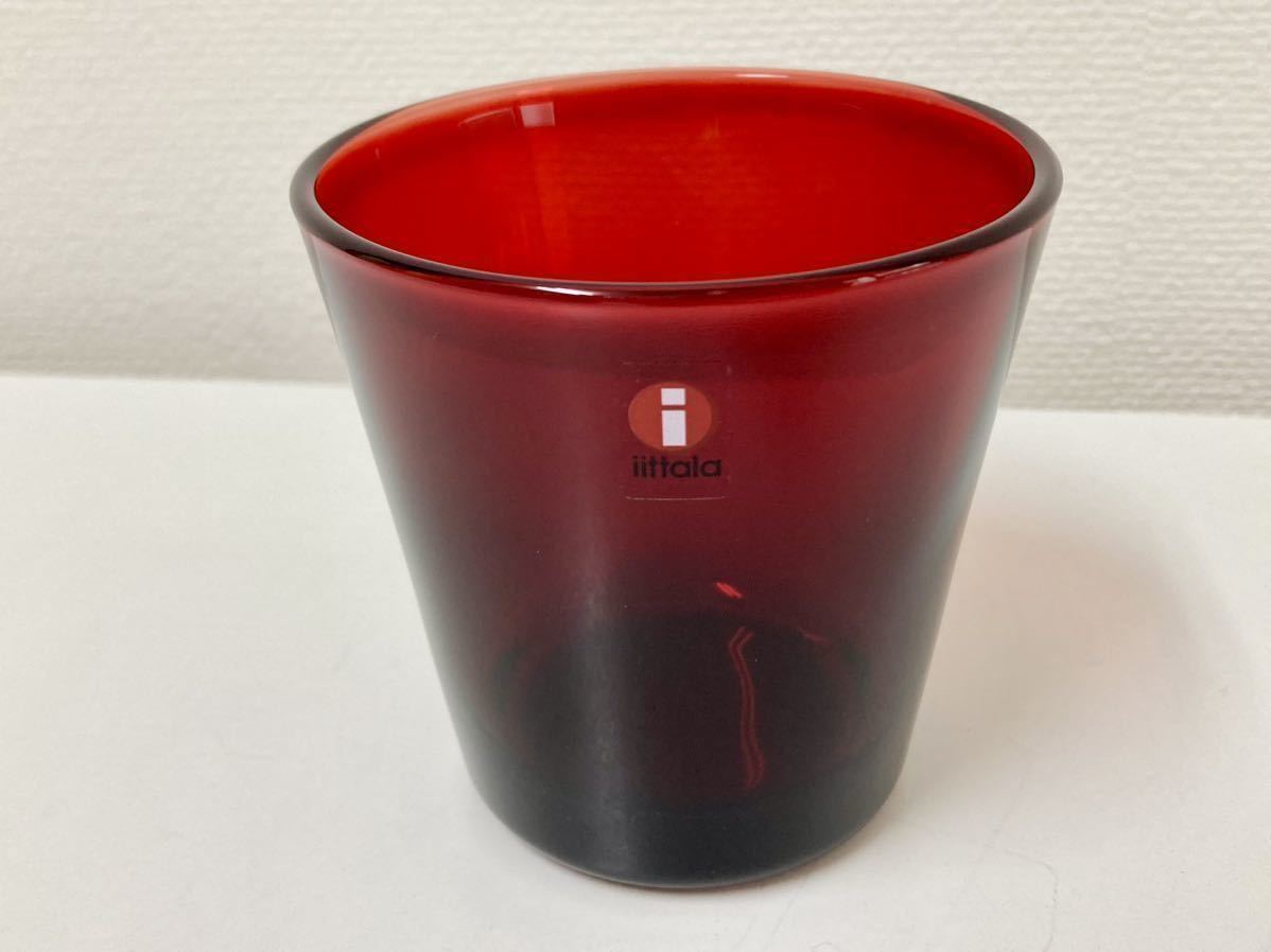 管30032 新品 iittala イッタラ KARTIO カルティオ タンブラー グラス コップ 北欧 レッド ガラス 製 コップ 食器　クランベリー　赤_画像1