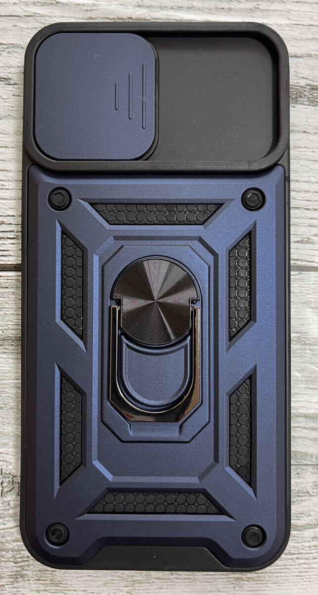 1円スタート 新品 未使用 頑丈な滑り止めカメラケース iPhone12 Pro Max用ケース 360度 スマホ ケース スライドカメラ リング保護 Blueの画像2