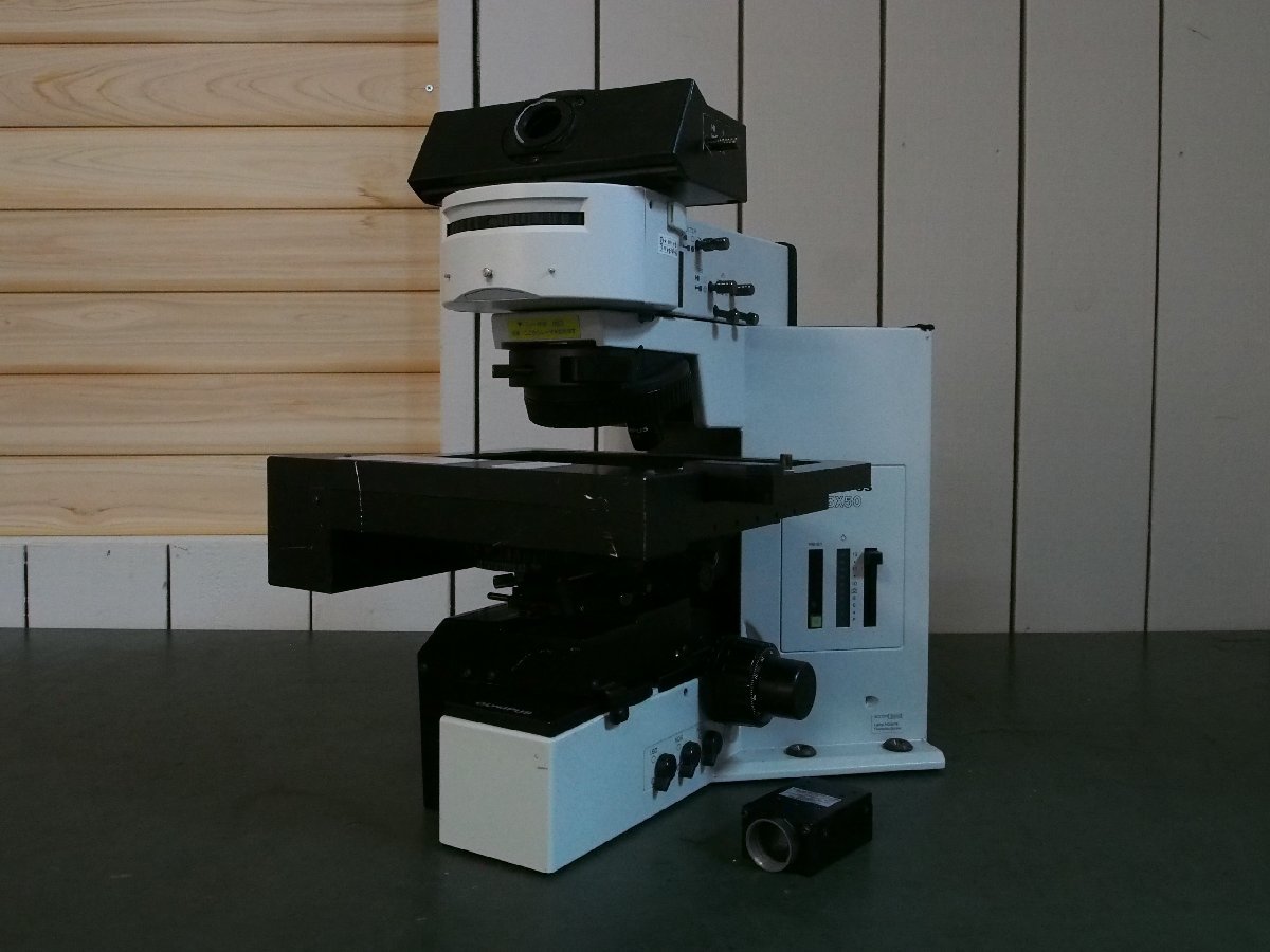 ☆【3W0301-5@】 OLYMPUS オリンパス 生物顕微鏡 BX50F-3 双眼顕微鏡 U-LH100 CCDカメラ付属 ジャンク_画像1