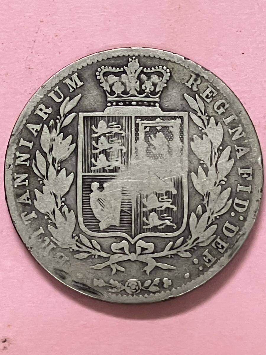 イギリス 1／2クラウン銀貨 1875 ビクトリア 普通品の画像2
