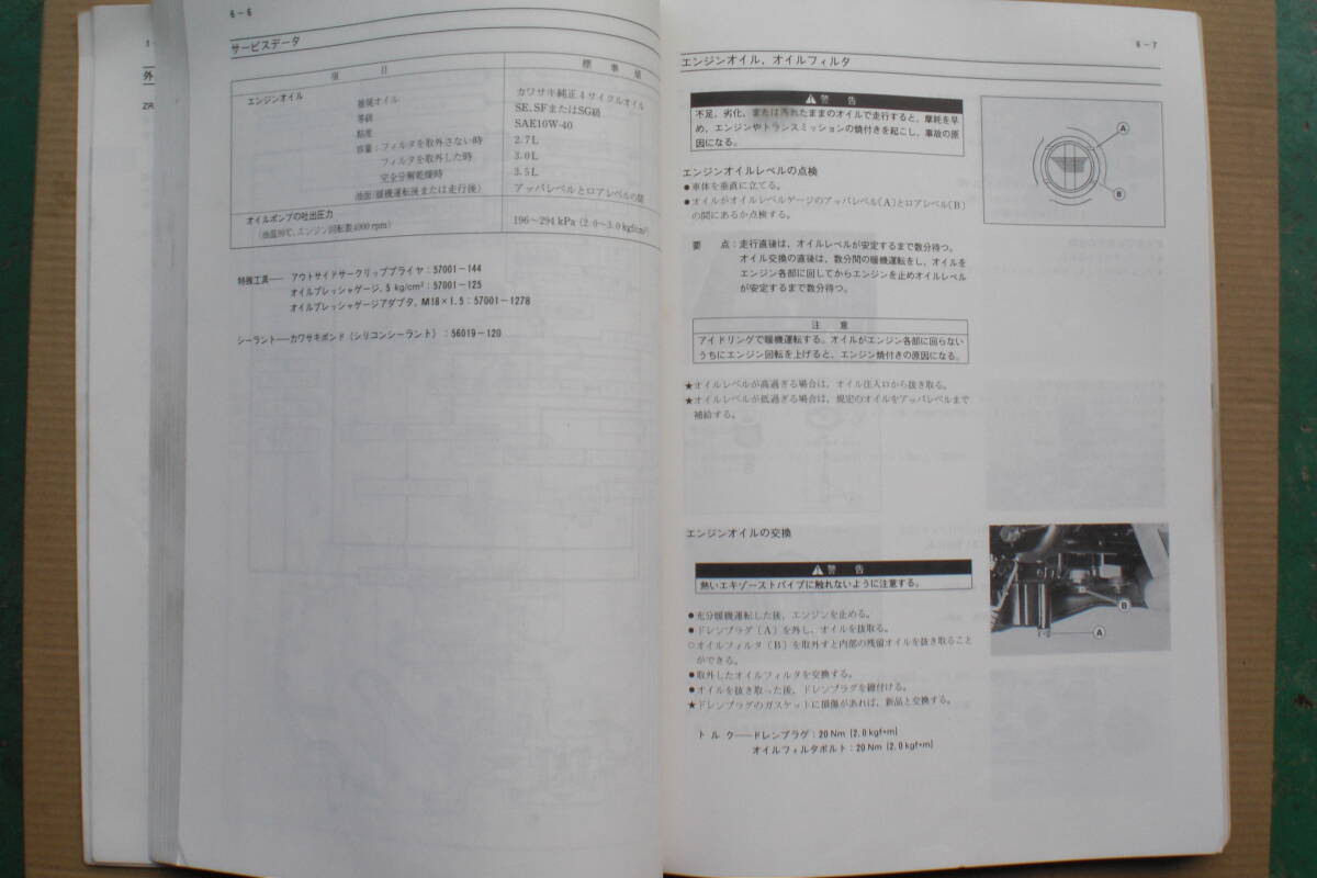 カワサキ　ZRX1100/Ⅱ　サービスマニュアル　ZR1100-C1/D1 1997年_画像5