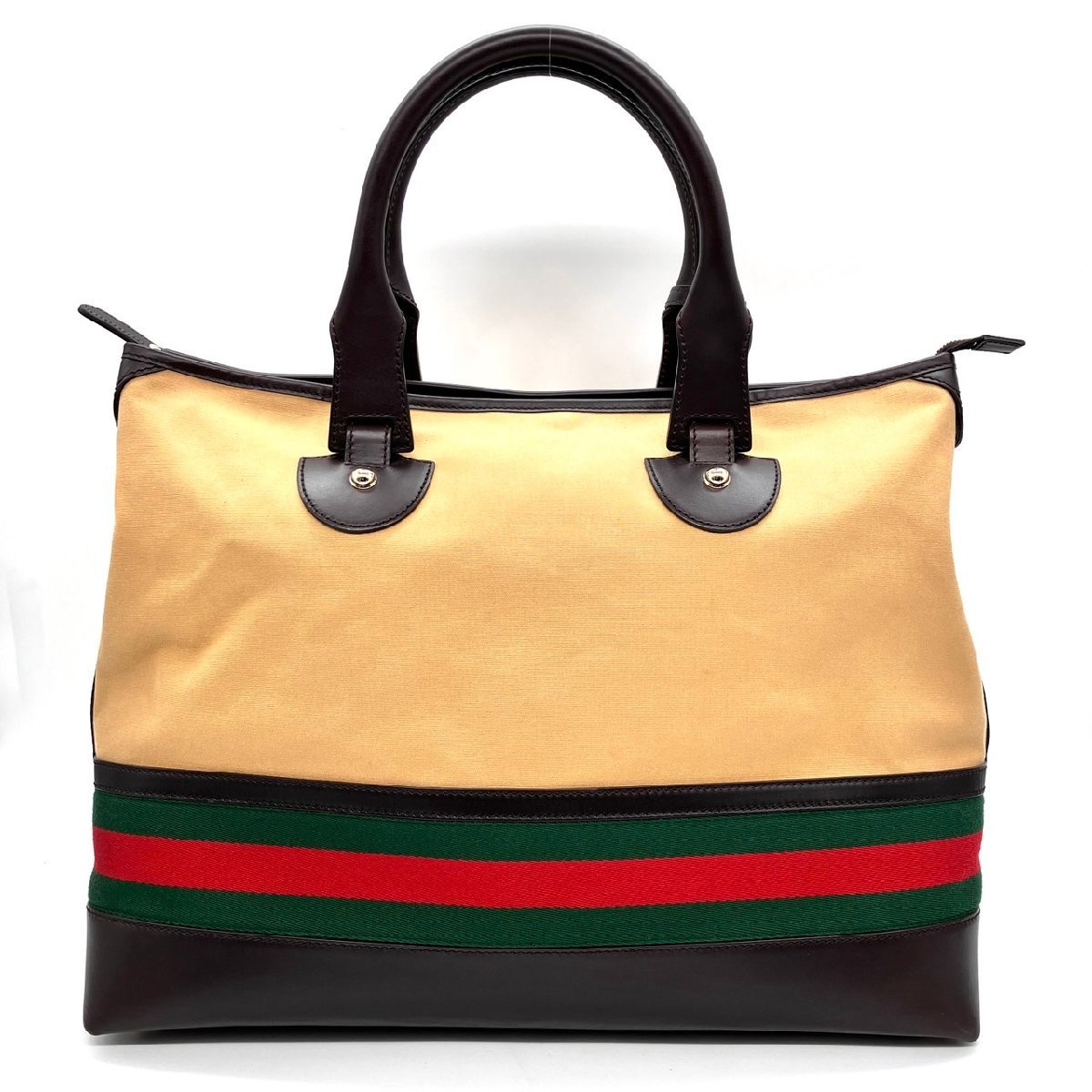 グッチ GUCCI シェリーライン ボストンバッグ ベージュ ブラウン 手提げ 鞄 カバン メンズ レディース 256999 トラベル バッグ 6-2-560