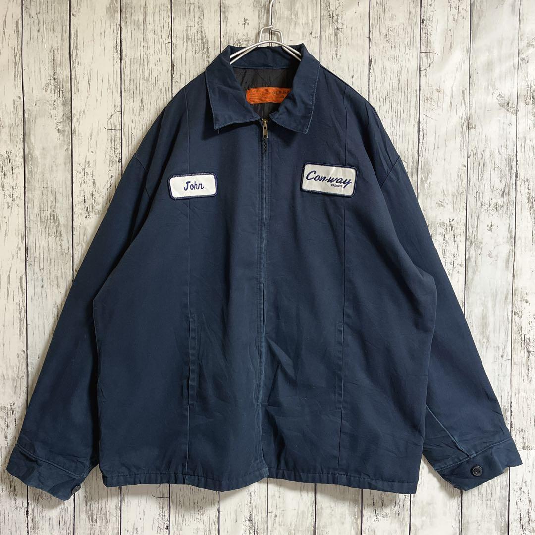 90's REDKAP レッドキャップ ワークジャケット 2XL 紺 ネイビー ワッペン US古着 90年代ヴィンテージ アメカジ HTK3247_画像1