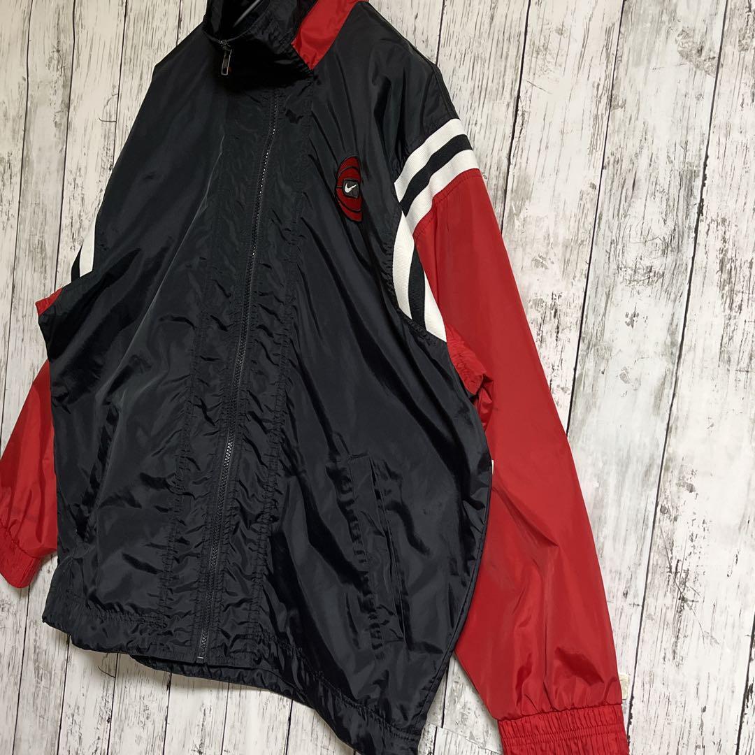90's NIKE ナイキ ナイロンジャケット 白タグ 黒 ブラック XL 90's NIKE ナイキ ナイロンジャケット 白タグ 黒 ブラック XL