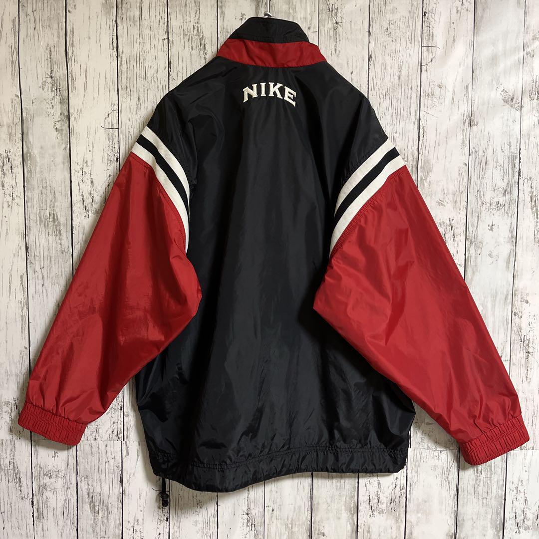 90's NIKE ナイキ ナイロンジャケット 白タグ 黒 ブラック XL 90's NIKE ナイキ ナイロンジャケット 白タグ 黒 ブラック XL