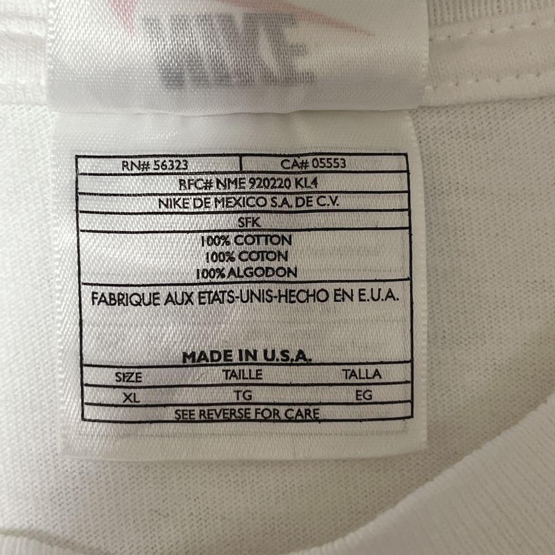 90's NIKE ナイキ USA製 白タグ Tシャツ XL 両面プリント バレーボール スウッシュロゴ アメリカ製 90年代ヴィンテージ US古着 HTK3303