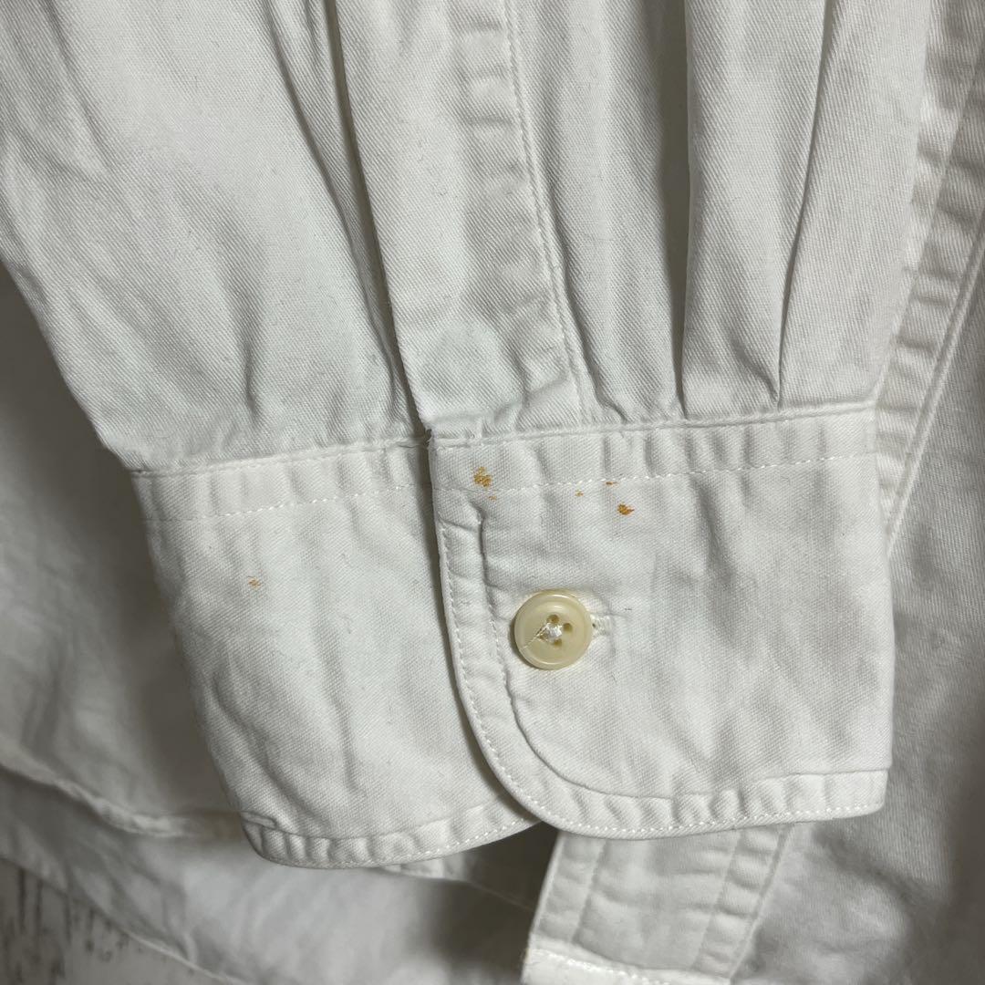 90's CHAPS Ralph Lauren チャップスラルフローレン 長袖BDシャツ ボタンダウン 白 XL ワンポイント 刺繍ロゴ 90年代ヴィンテージ HTK3339