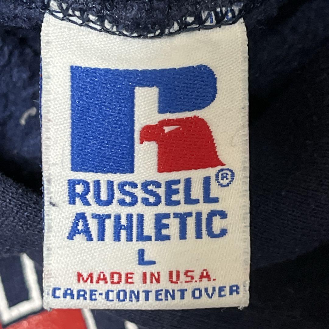90's RUSSELL ラッセル プルオーバーパーカー フーディ USA製 紺 90's RUSSELL ラッセル プルオーバーパーカー フーディ USA製 紺
