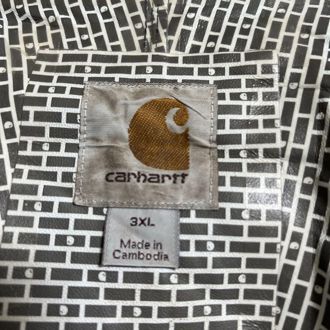 carhartt カーハート マウンテンパーカー フーディ 黒 ブラック デジカモ 3XL ゴアテックス系 ビッグサイズ US古着 アメカジ HTK3438