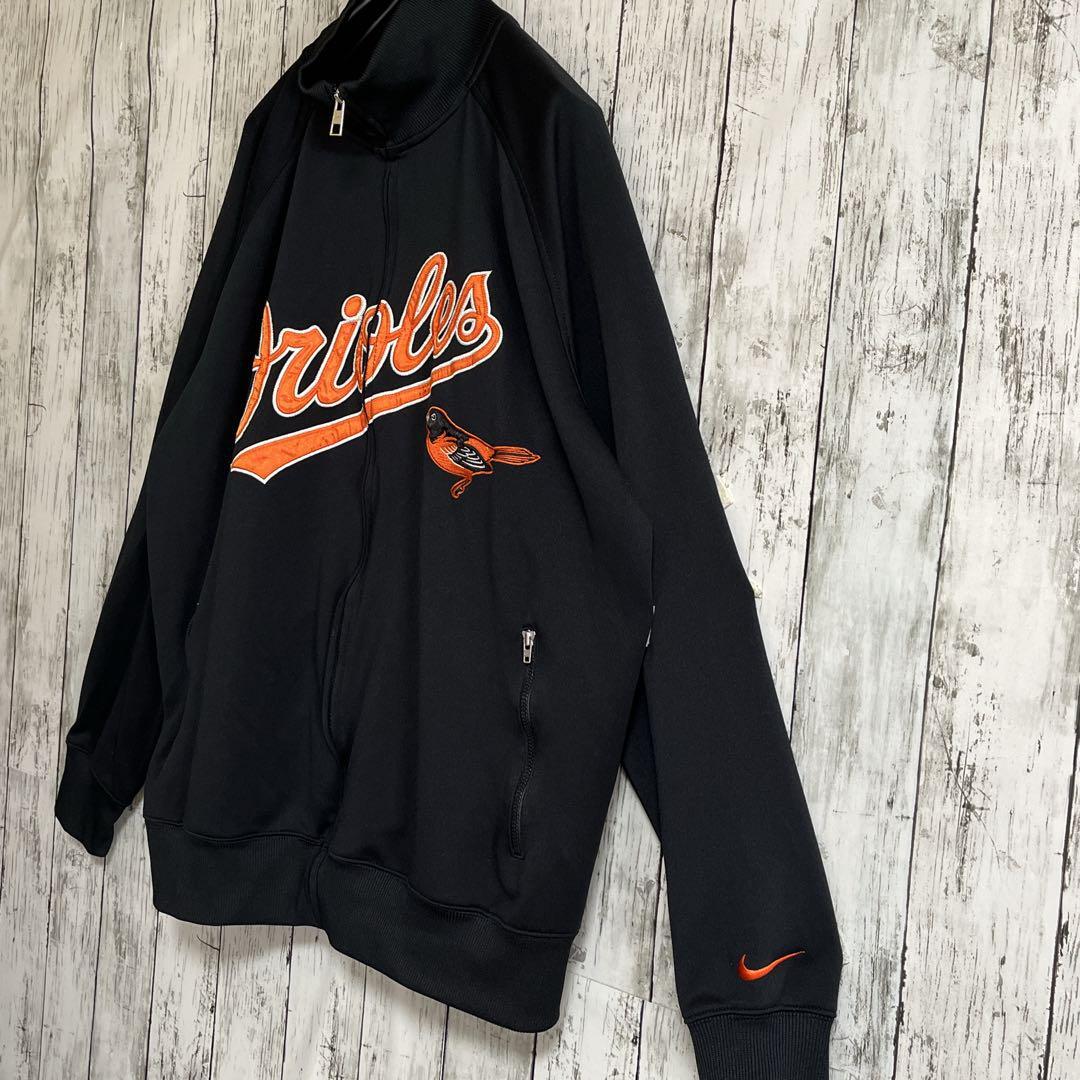 NIKE ナイキ MLB メジャーリーグ オリオールズ トラックジャケット ジャージ XL 黒 ブラック 刺繍スウッシュロゴ HTK3451