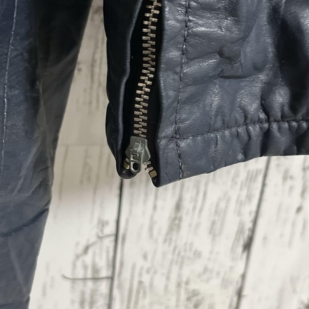 60's Sears シアーズ レザー シングルライダース 紺系 XL 60's Sears シアーズ レザー シングルライダース 紺系 XL