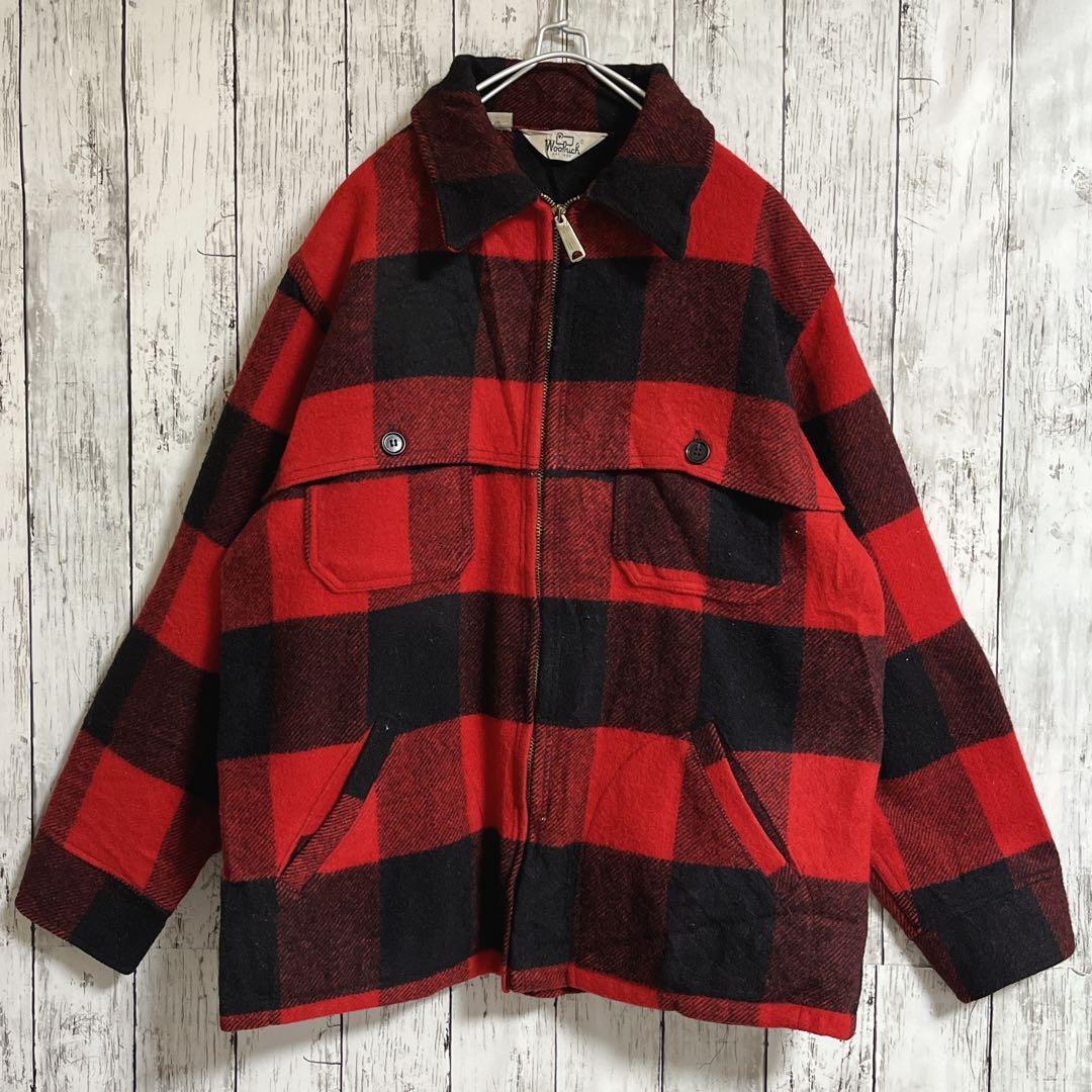 70's Woolrich ウールリッチ USA製 アメリカ製 マッキーノジャケット XL バッファローチェック デカタロン 70年代ヴィンテージ HTK3464_画像1