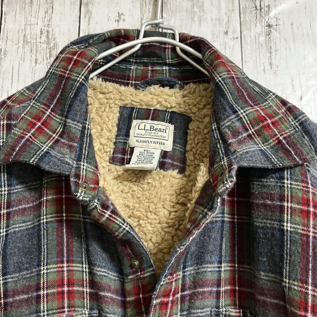LLBean エルエルビーン 裏ボア シャツジャケット ネルシャツ L LLBean エルエルビーン 裏ボア シャツジャケット ネルシャツ L