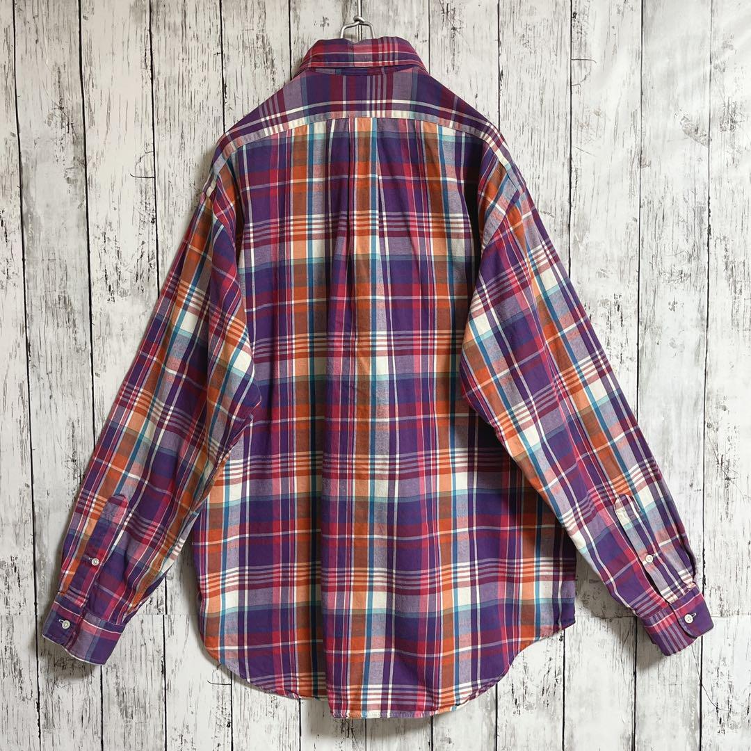 90's Ralph Lauren ラルフローレン ネルシャツ マドラスチェック 90's Ralph Lauren ラルフローレン ネルシャツ マドラスチェック