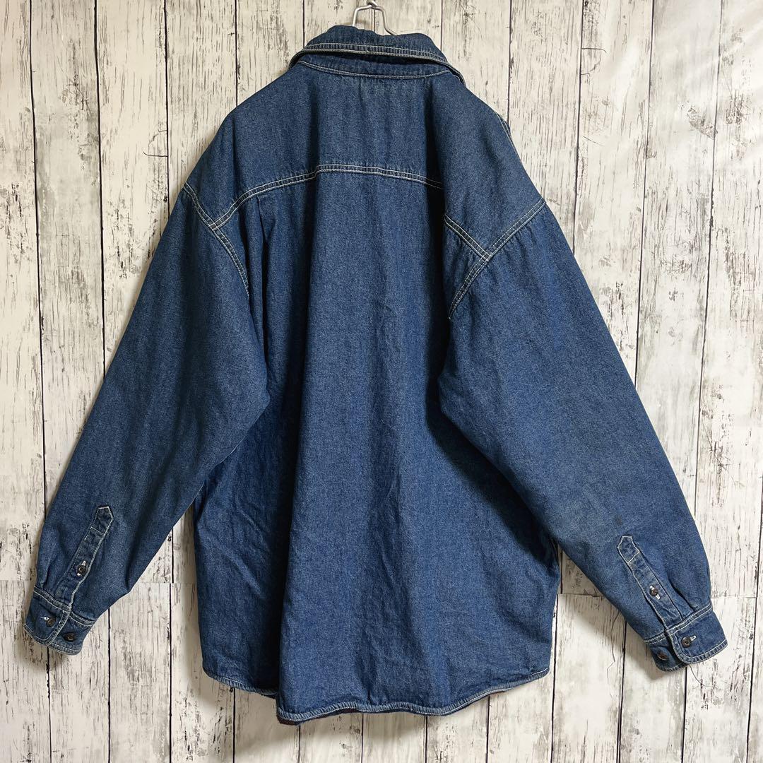 90's Levi's リーバイス 裏フリース デニムシャツ シャツジャケット XL相当 90年代ヴィンテージ US古着 アメカジ HTK3486