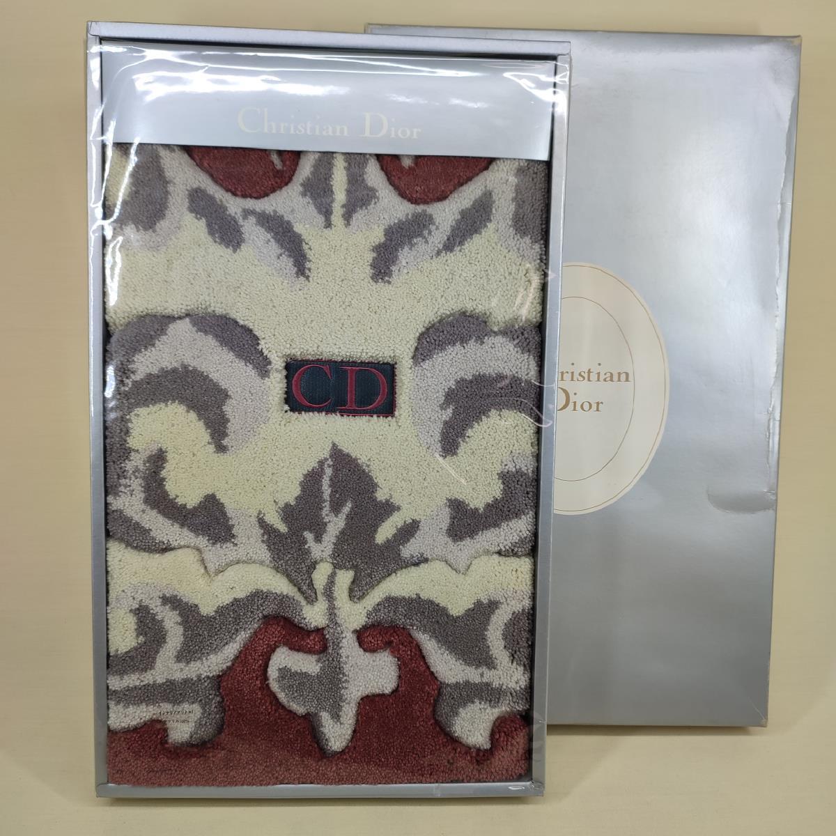 【未使用】 Christian Dior クリスチャンディオール インテリアマット 玄関マット フロアマット バスマット 箱付 CDの画像1