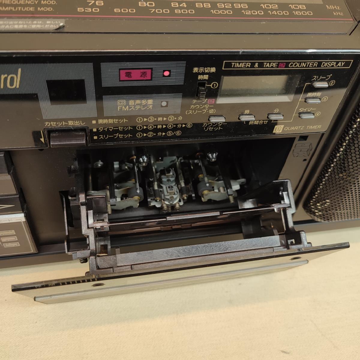 シャープ SHARP QT-35CD ラジカセ CD ダブルカセット ステレオ ラジオ 昭和レトロ_画像4