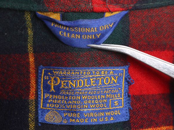 70s USA製 ペンドルトン タータン チェック ウール ガウン メンズ S 70年代 PENDLETON ヴィンテージ ロング コート ローブ ベルト付き 薄手_画像5