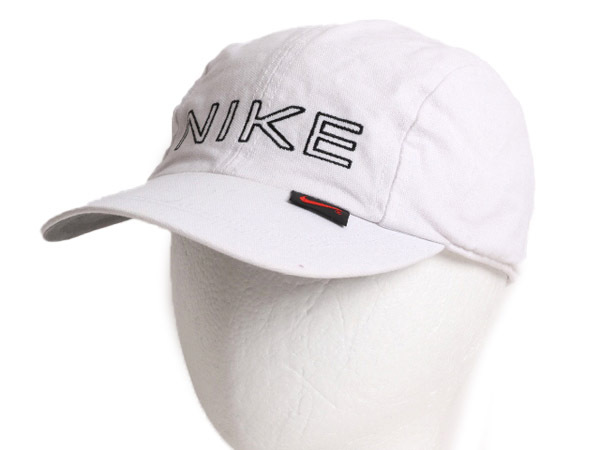 90s ナイキ コットン サイクル キャップ フリーサイズ 古着 90年代 オールド NIKE 帽子 ロゴ刺繍 ワンポイント サイクリング ベースボール_画像1
