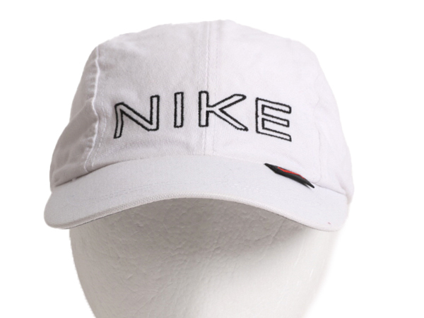 90s ナイキ コットン サイクル キャップ フリーサイズ 古着 90年代 オールド NIKE 帽子 ロゴ刺繍 ワンポイント サイクリング ベースボール_画像2