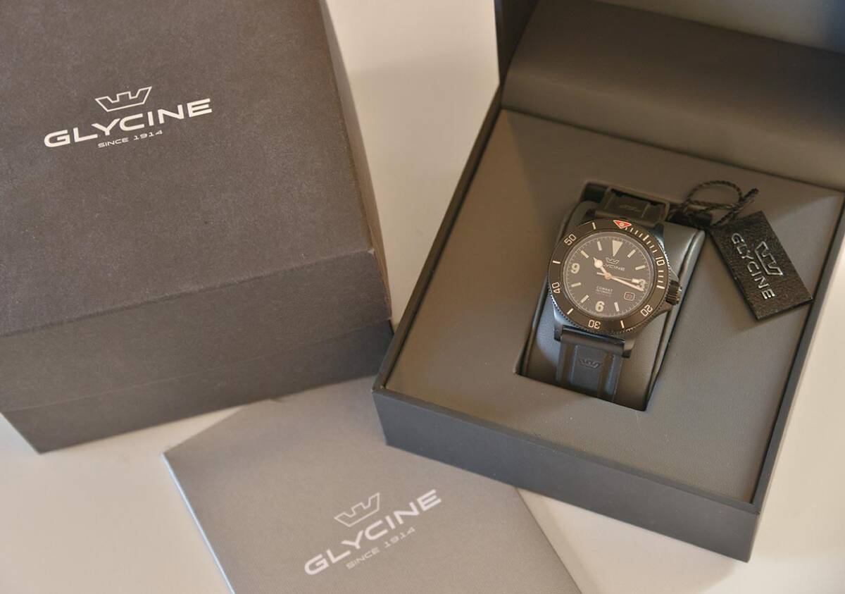 GLYCINE グリシン コンバットサブ ブラック ラバーベルト_画像3