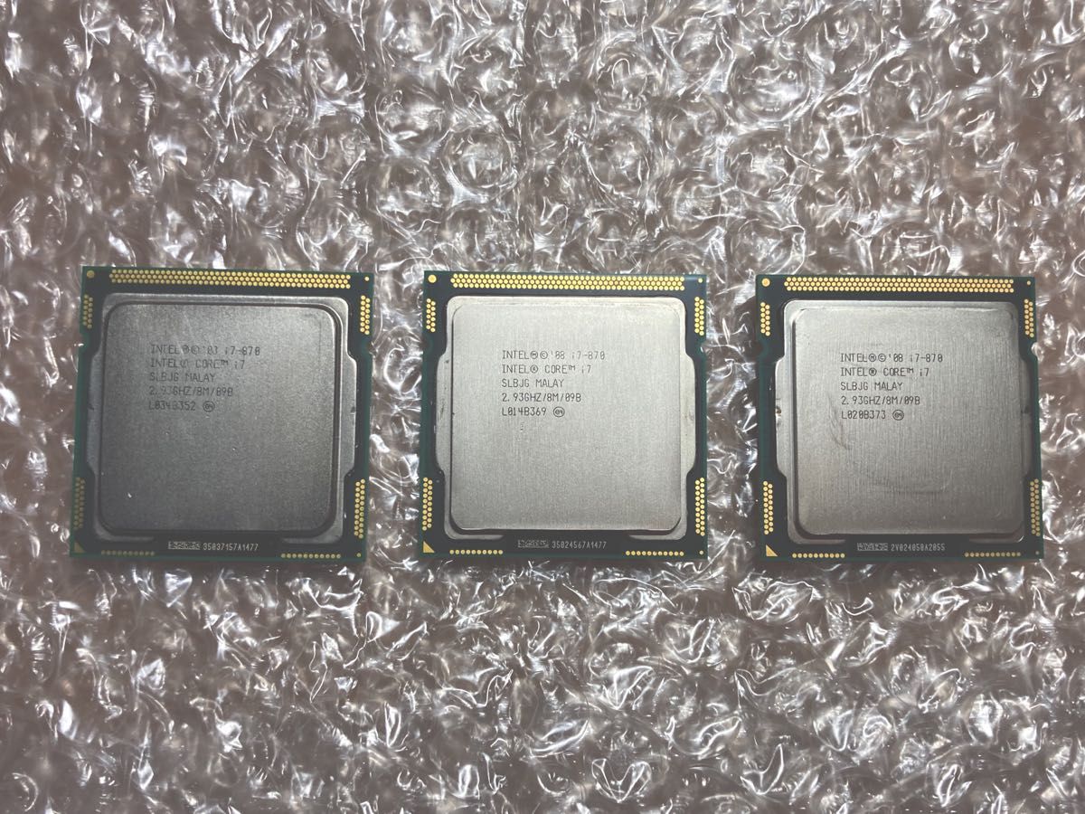 intel core i7 870  CPU 3個セット　動作確認済み