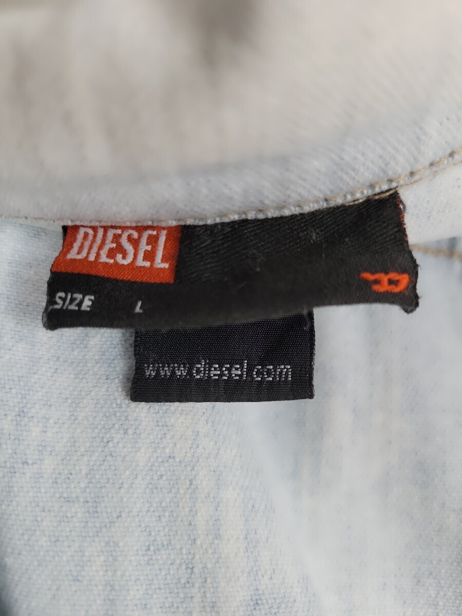 DIESEL/ディーゼル　デニムジャケット　Gジャン アウター ジャケット デニム ダメージ加工　ブリーチ　サイズL大きめ（XL 程度）イタリア製_画像7