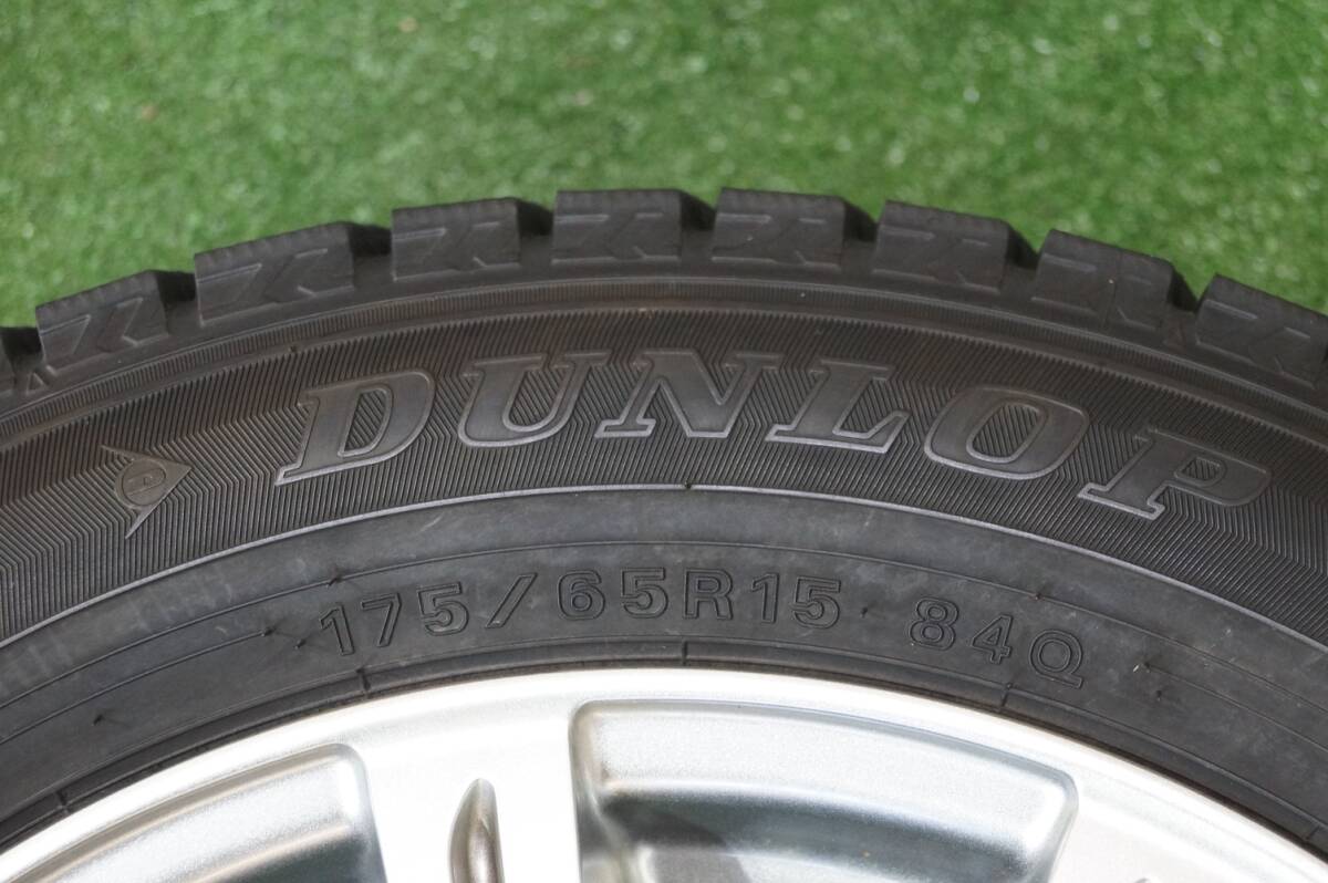 良品★Millous 5.5J+42 4H100★95%山★2021年★Dunlop WM02 175/65R15 アクア ヤリス ヴィッツ ノート キューブ スイフト デミオ コルト_画像5