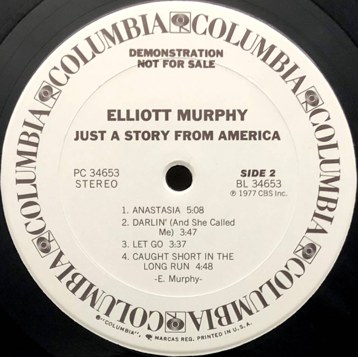 ★美盤 US ORIG 白プロモ LP★ELLIOTT MURPHY/Just A Story From America 1977年 プロモ資料付 ROOSTERS『Drive All Night』原曲 PROMO WLP_画像4