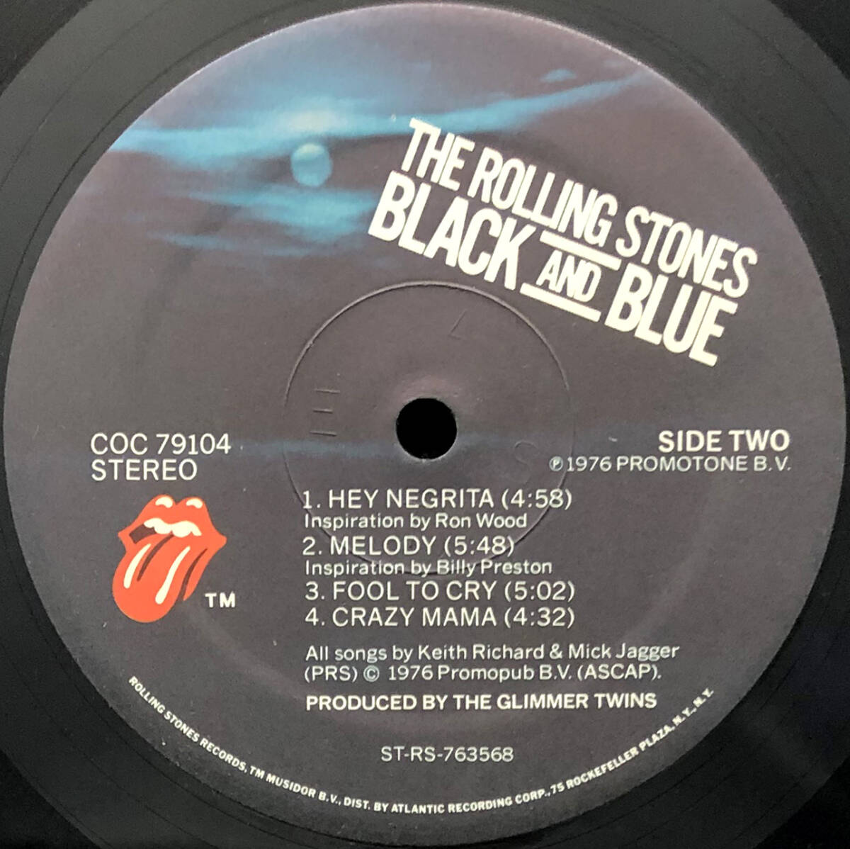 ★良盤 US ORIG LP★ROLLING STONES/Black And Blue 1976年 高音圧 インナー付 『Hot Stuff』『Fool To Cry』収録の画像4