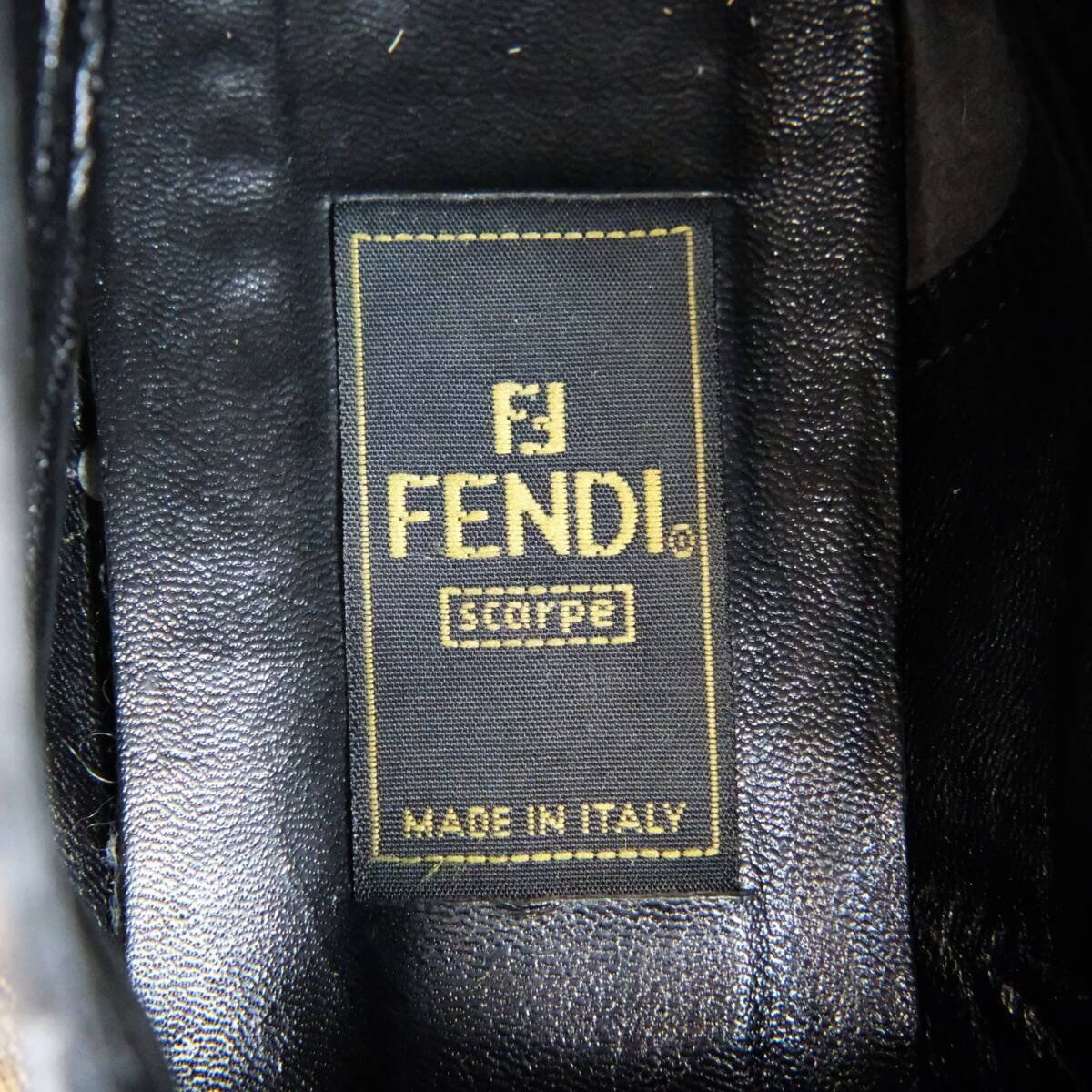 【レア】FENDI フェンディ サイズ:21cm相当) チャッカブーツ ズッカ柄 クレープソール キャンバス レザー ビジネス シューズ 革靴_画像8