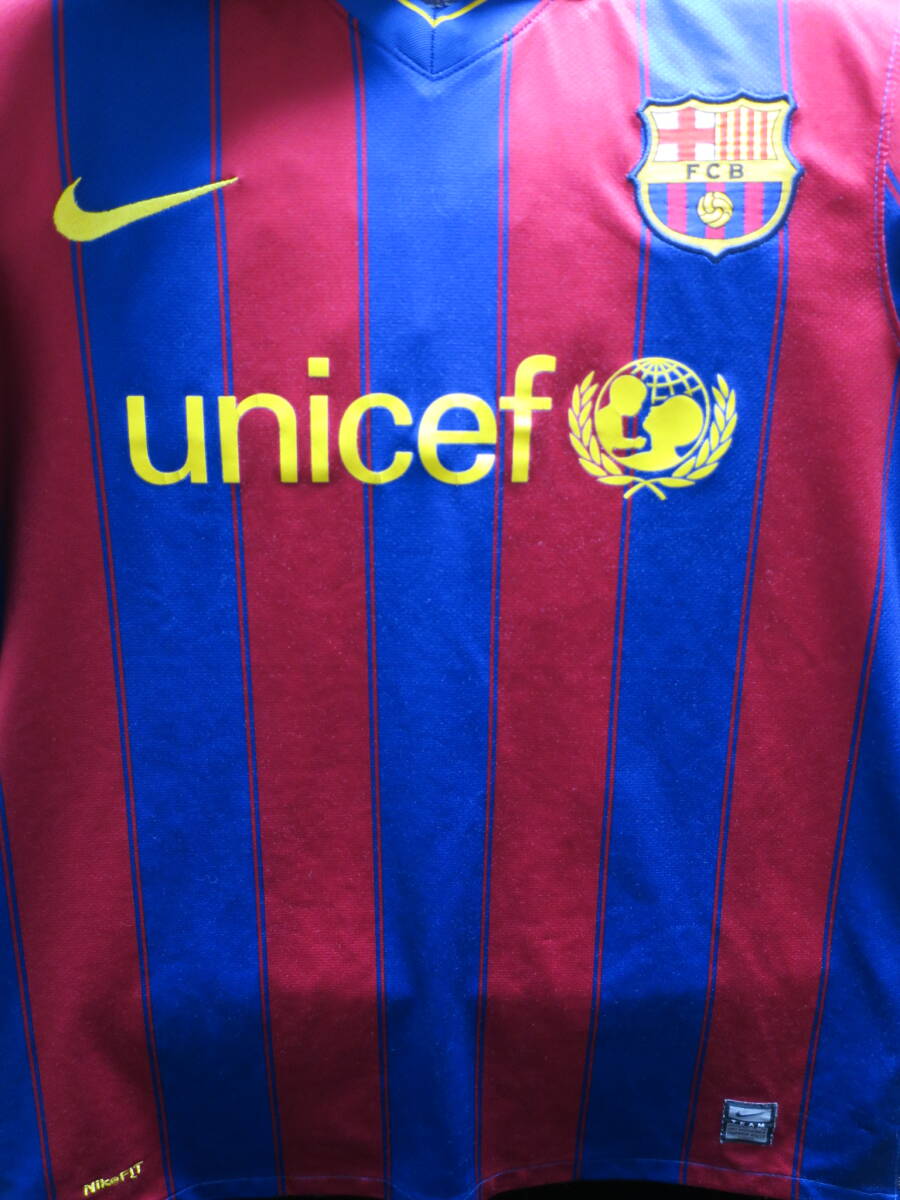 バルセロナ #10 MESSI メッシ 09-10 ホーム ユニフォーム M ナイキ NIKE 送料無料 Barcelona サッカー シャツ_画像3