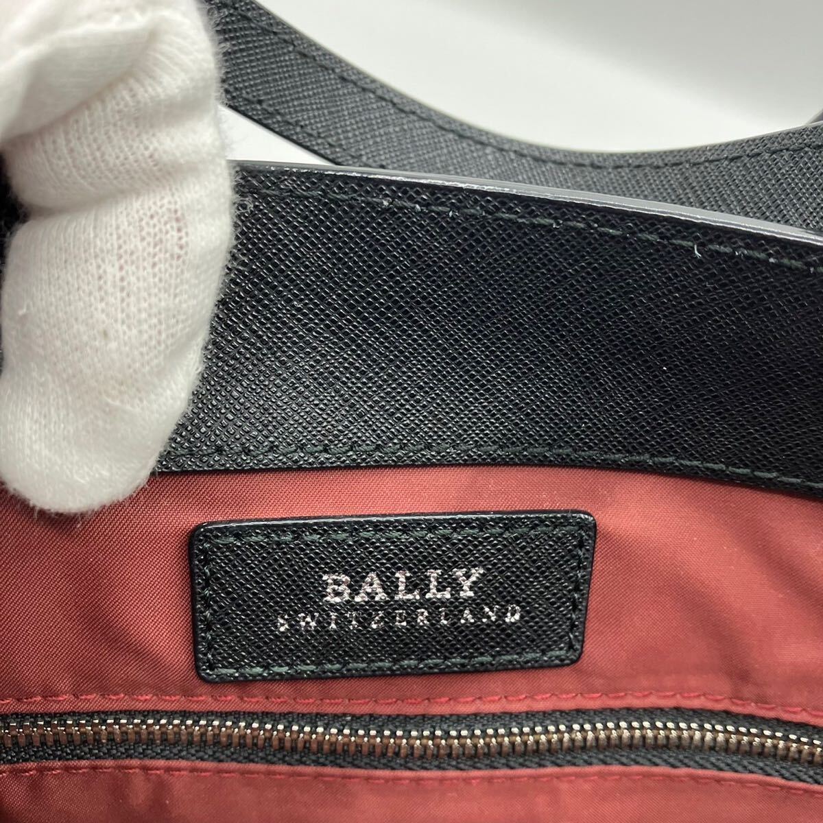 ●極美品/現行/A4可 ●肩掛け ●BALLY バリー トートバッグ ●スープラ トレスポ ●サフィアーノ レザー 本革 ●メンズ ビジネス ブラックの画像6