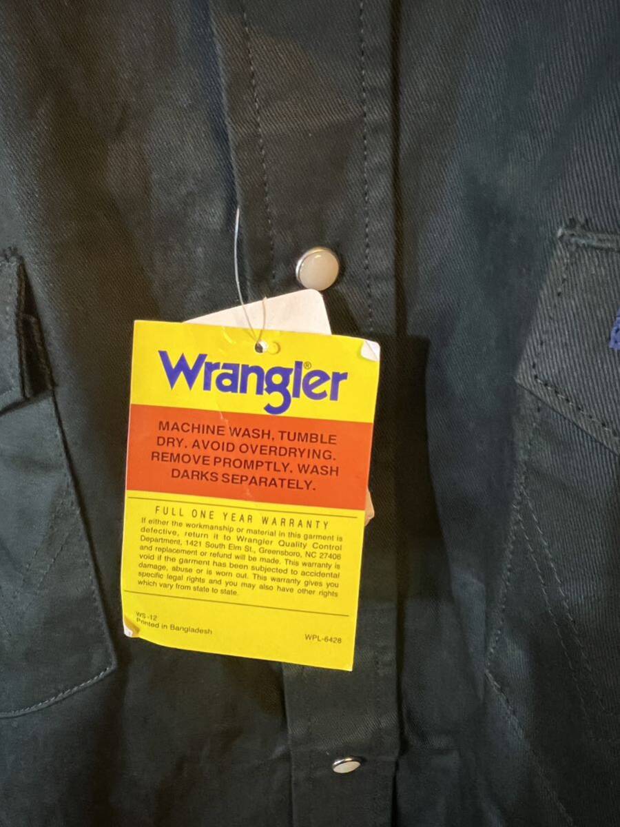 ウエスタンシャツ　ラングラー wrangler 深緑系　デットストック　未使用　XL ビックサイズ　アメリカ古着　長袖 アウトドア　_画像4