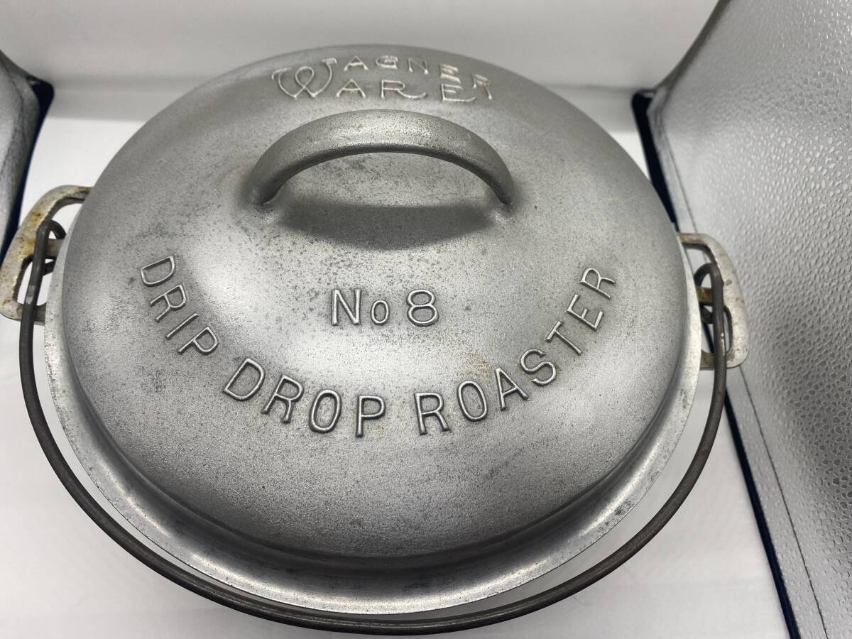 【希少価値】★ Wagner Ware No.８★ ワーグナーウェア ダッチオーブン アルミ キャンプ 調理 ロースター Drip Drop Roasterビンテージの画像1