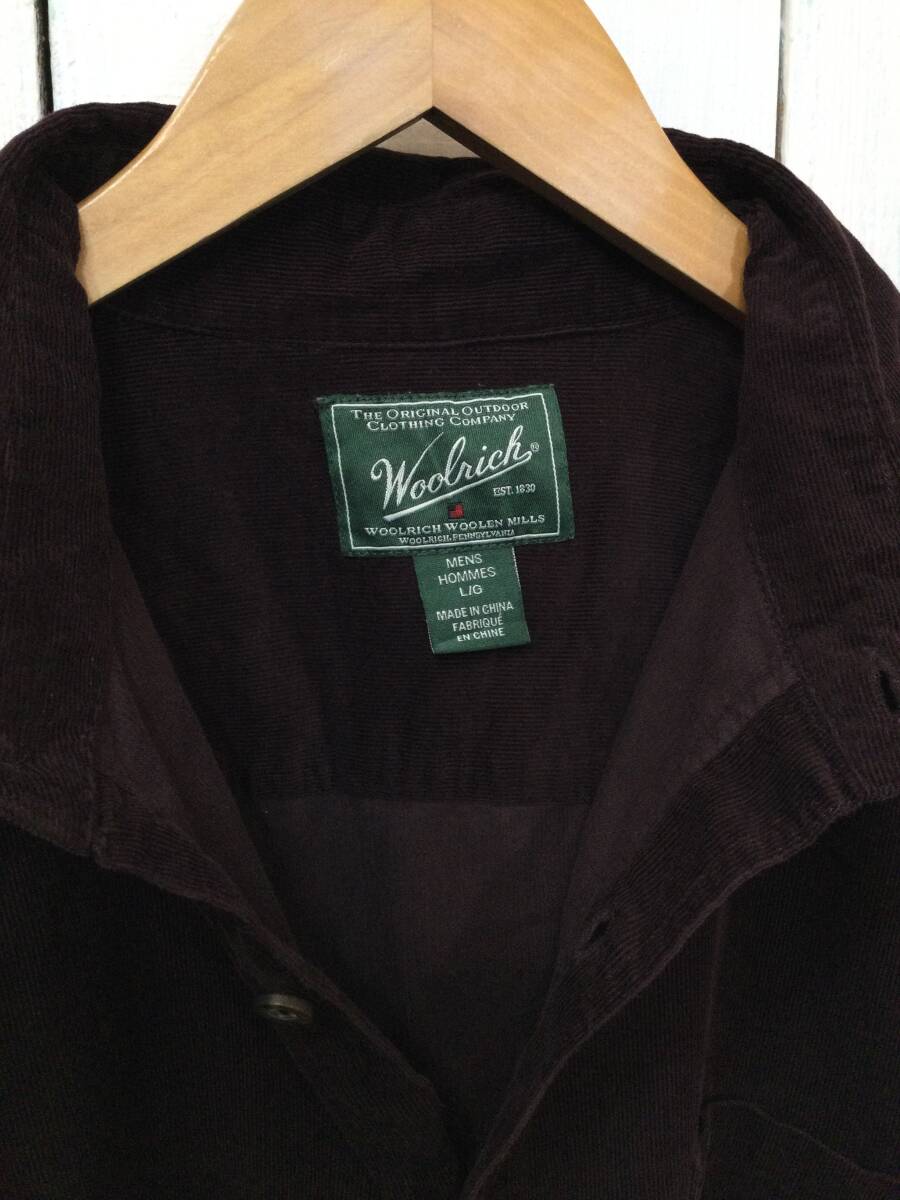 WOOLRICH ウールリッチ コーデュロイシャツ コットン長袖シャツ メンズL 茶系 良品綺麗_画像10