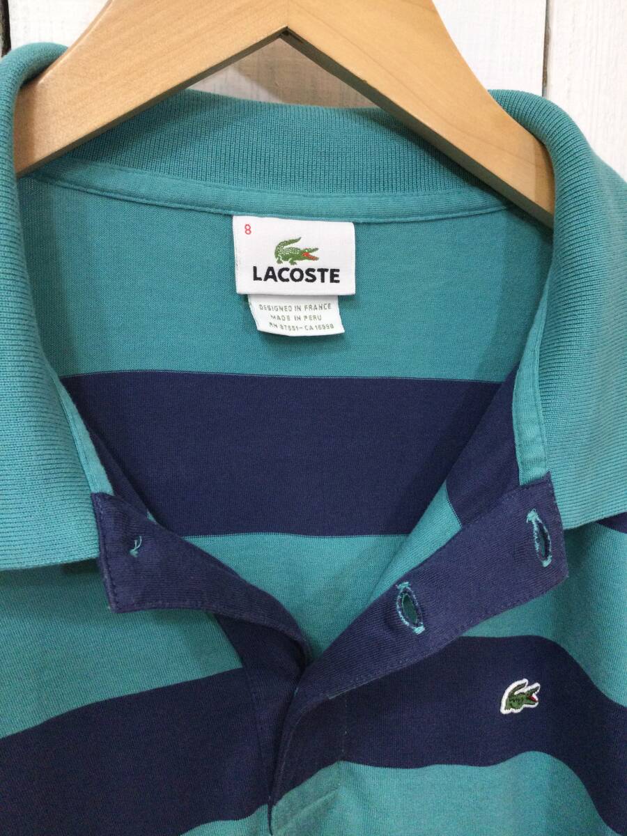 LACOSTE ラコステ コットン半袖ポロシャツ ポロシャツ 胸ロゴ ビッグサイズ サイズ8 メンズXXL 良品綺麗の画像10