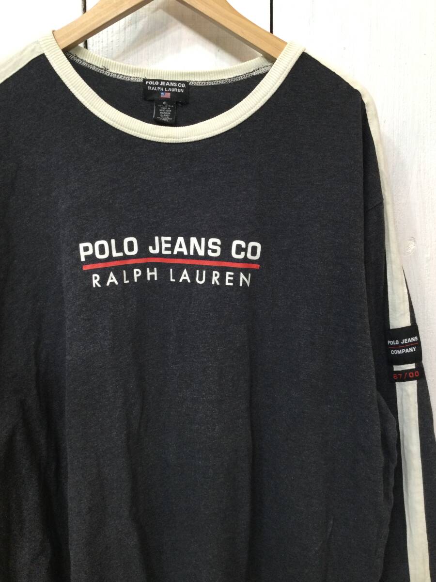 POLO JEANS RALPH LAUREN ラルフローレン コットン長袖Tシャツ ロンT メンズXL 良品の画像2