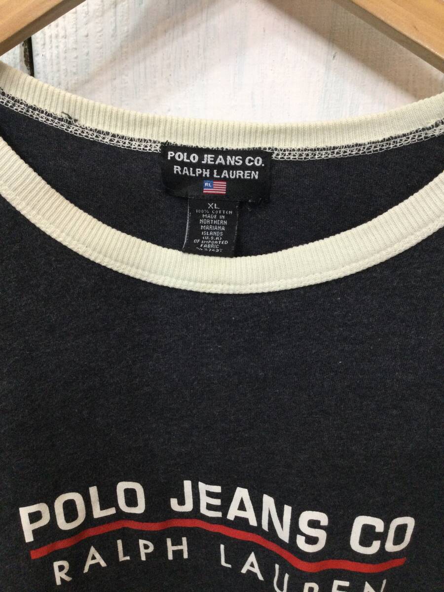 POLO JEANS RALPH LAUREN ラルフローレン コットン長袖Tシャツ ロンT メンズXL 良品の画像10