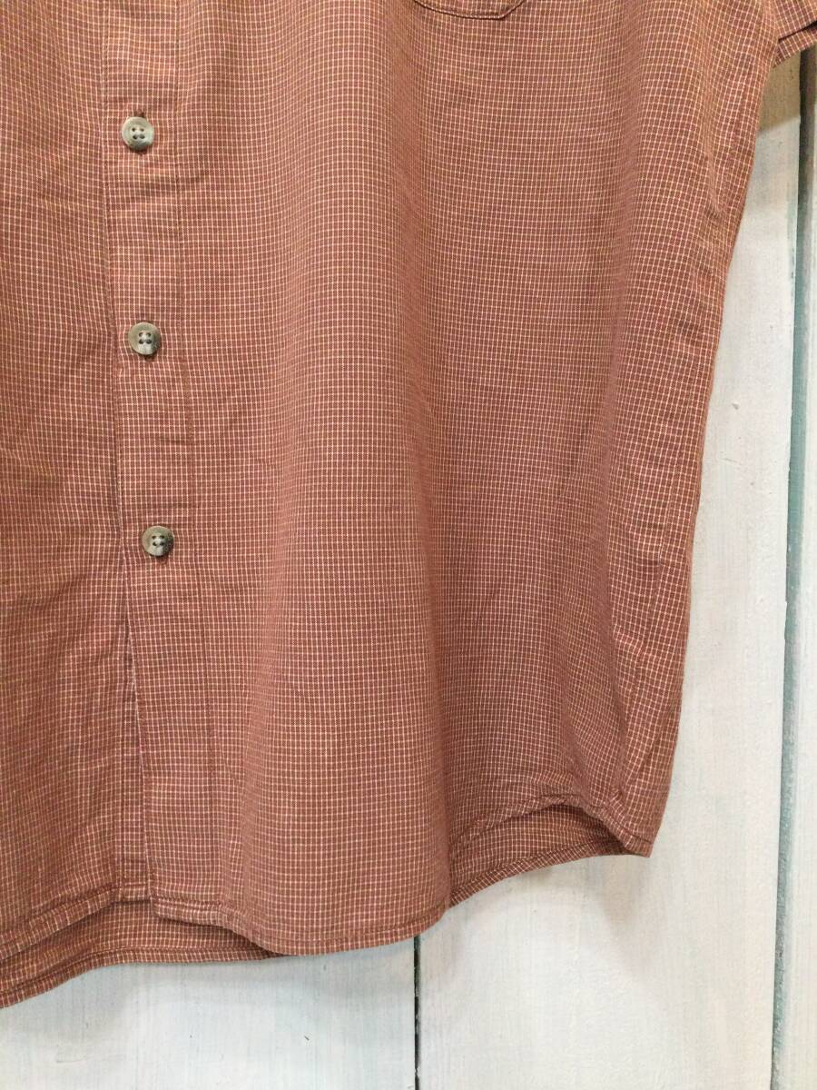 COLUMBIA コロンビア コットン半袖シャツ チェックシャツ アウトドアカジュアル 茶系 メンズL 良品綺麗の画像6