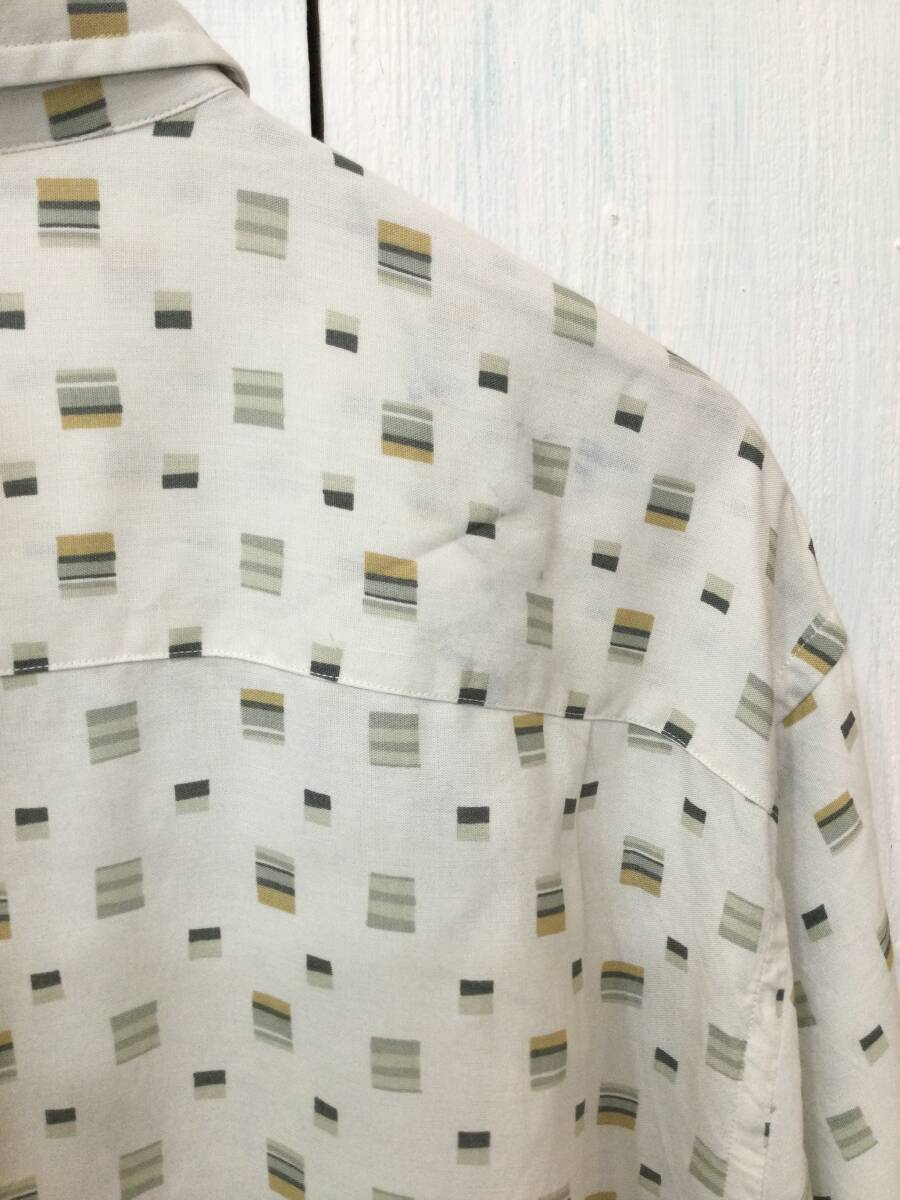 MURANO レーヨンシャツ 総柄 レーヨン 半袖シャツ アロハ ハワイアン メンズXL 大きめ 良品汚れありの画像8