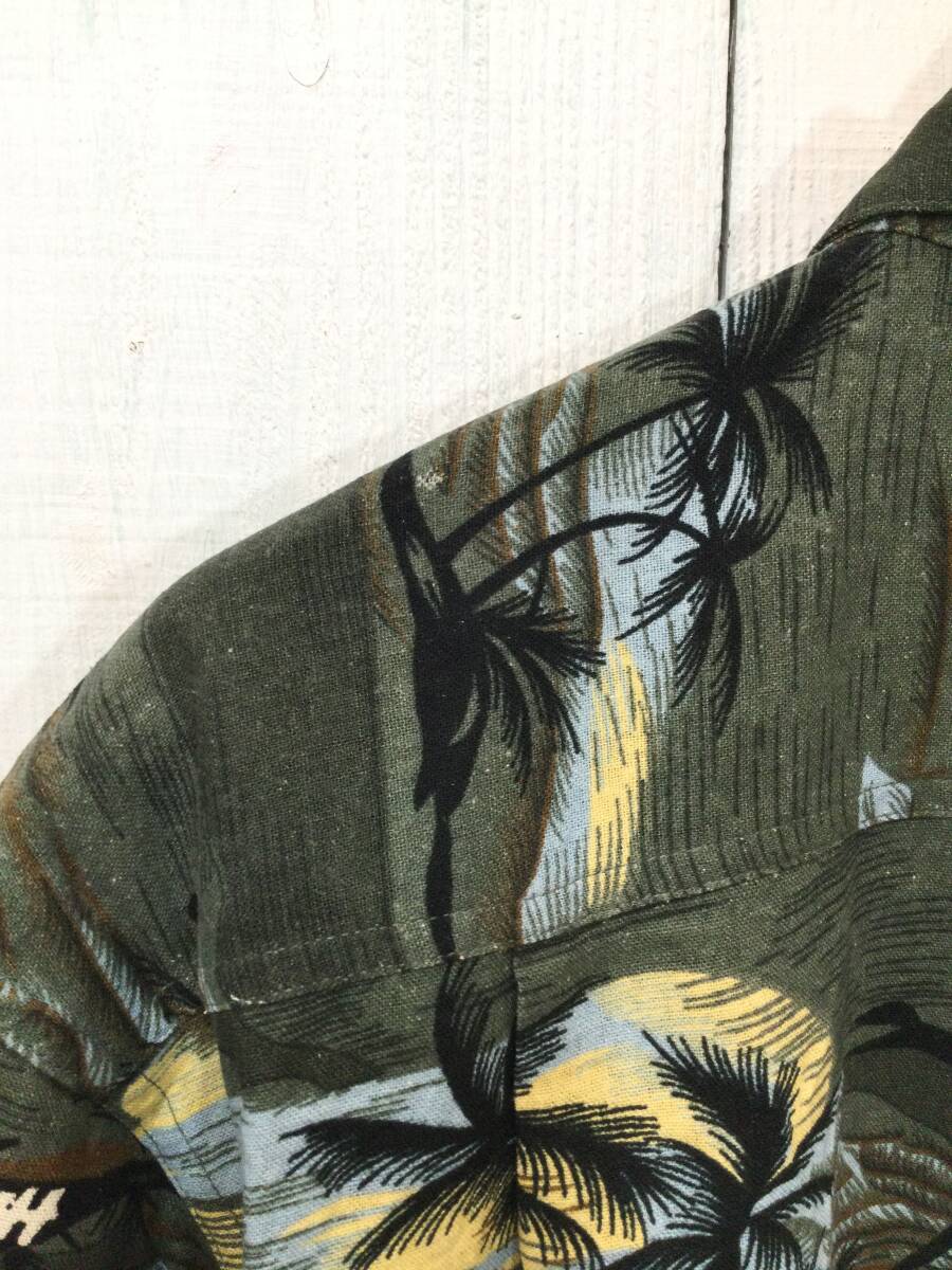 UTOPIA シルクシャツ アロハシャツ ハワイアン シルク半袖シャツ メンズL 良品の画像8