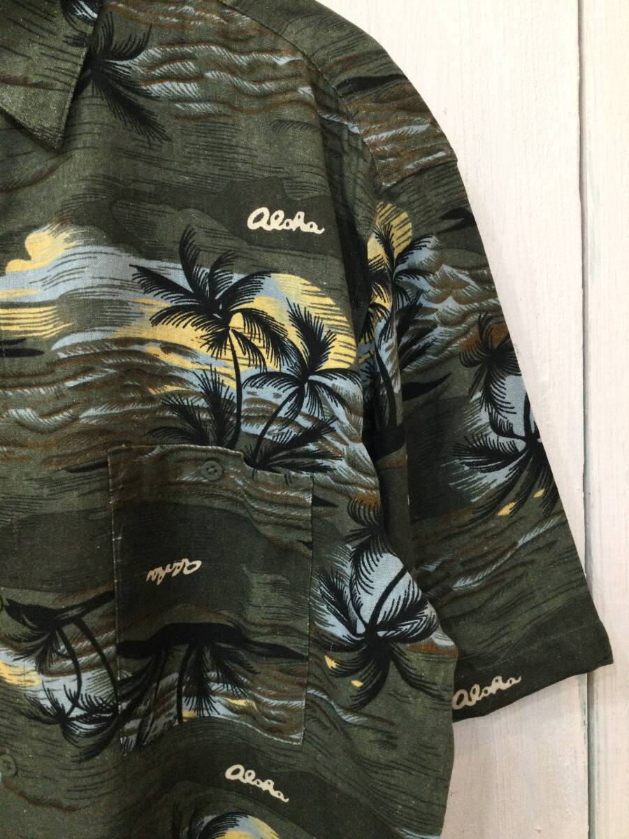 UTOPIA シルクシャツ アロハシャツ ハワイアン シルク半袖シャツ メンズL 良品の画像4