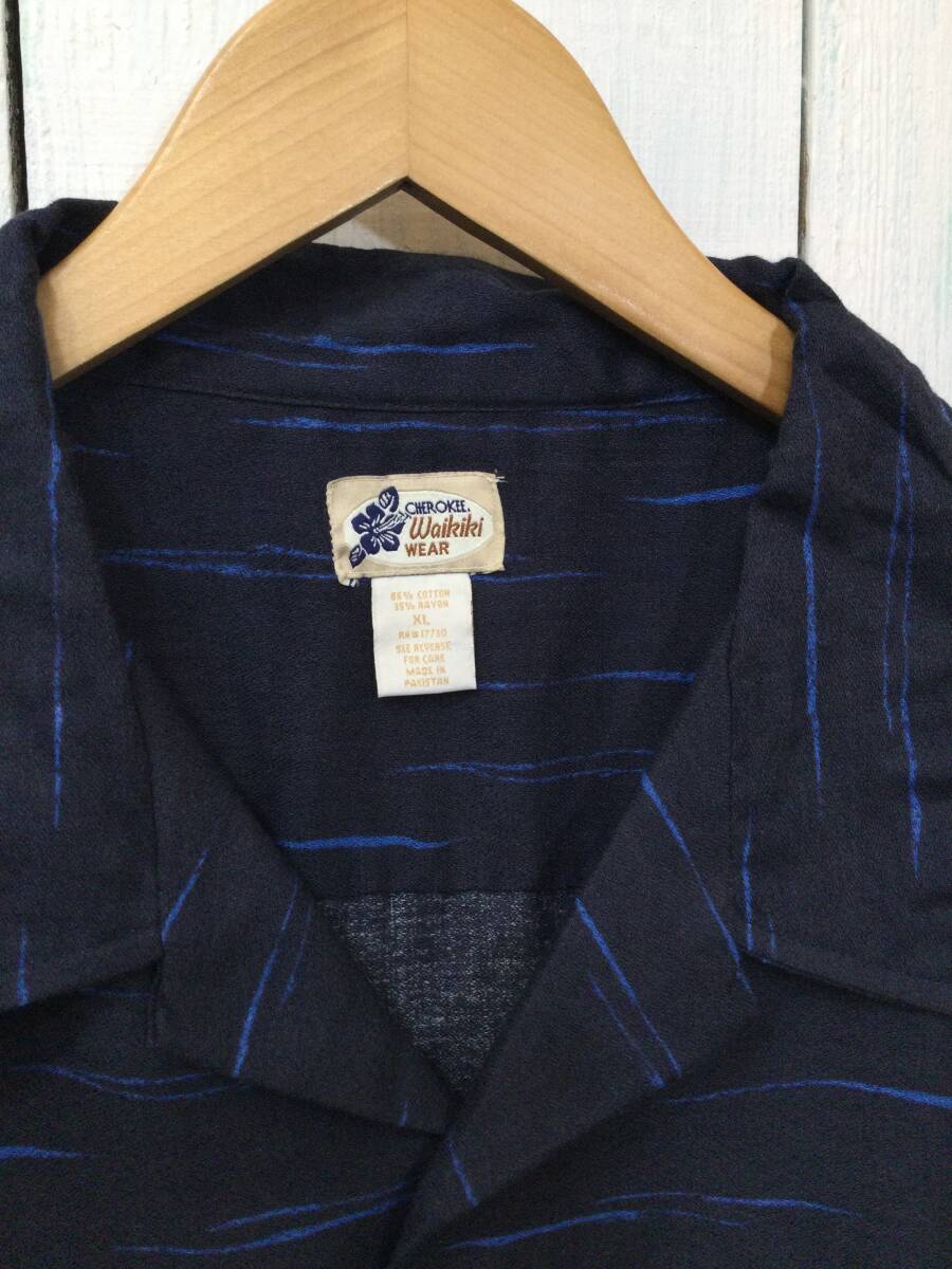 CHERKEE アロハシャツ ハワイアン コットン×レーヨン 半袖開襟シャツ メンズXL 大きめ 良品綺麗の画像3