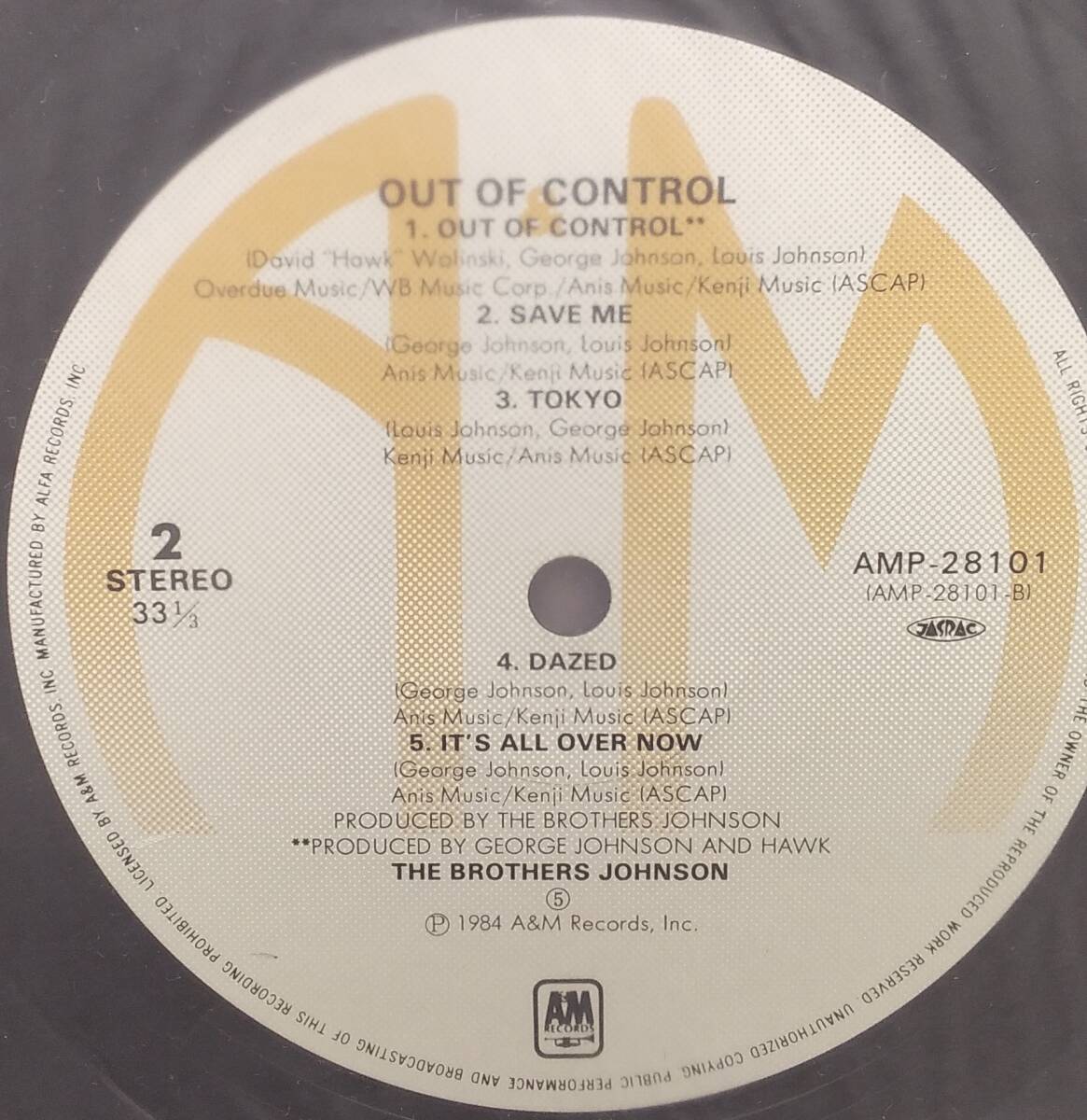 匿名・送料無料！　ブラザーズジョンソン/The Brothers Johnson　LP　「アウトオブコントロール/Out of Control」_画像4