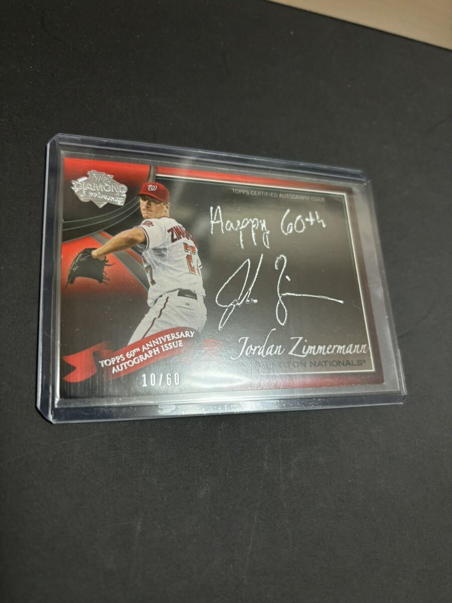 2011 Topps Diamond ANNIVERSARY JORDAN ZIMMERMANN autograph auto  オート ジョーダン・ジマーマン サイン 60枚限定 10/60の画像3