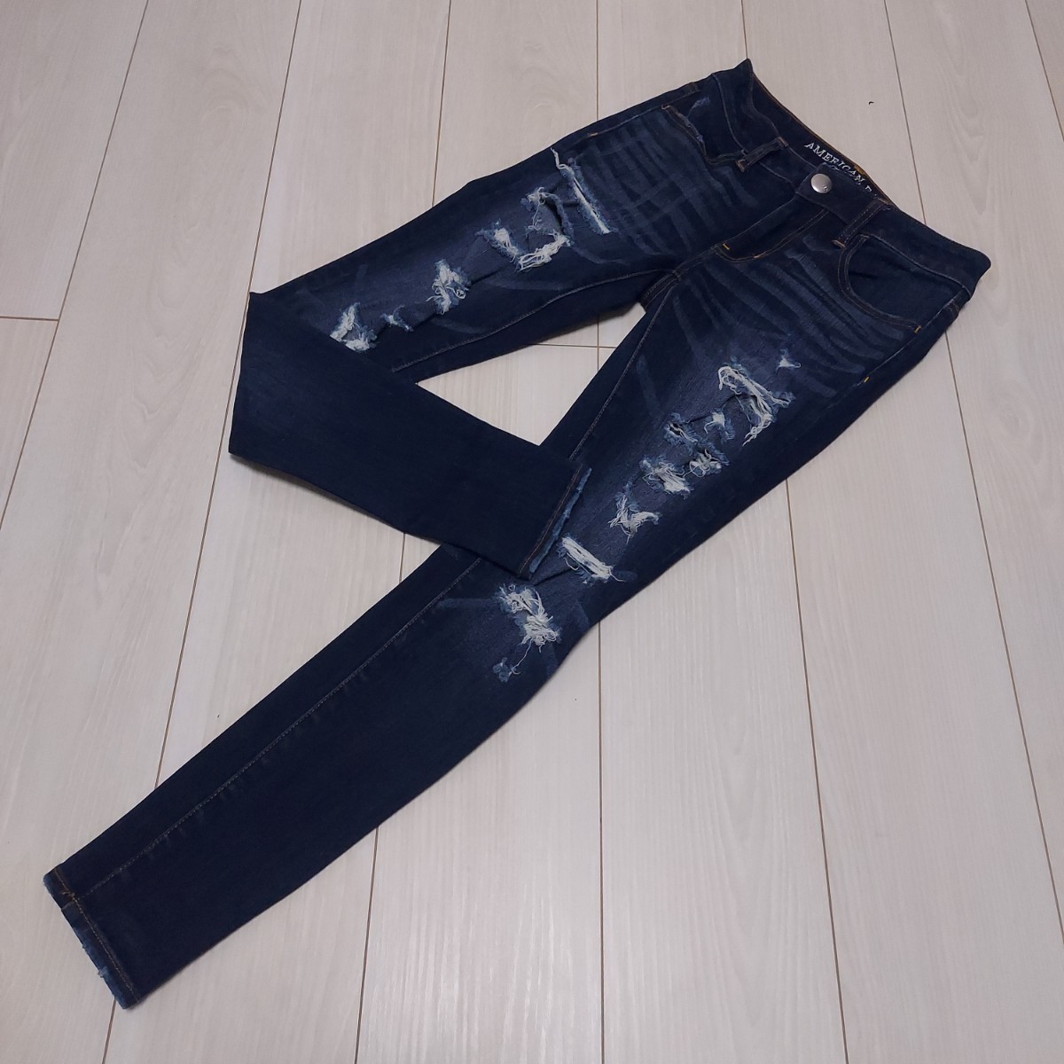 AEO DenimX4 360℃ Jeggingアメリカンイーグルストレッチダメージデニムパンツ/0SHORT_画像2