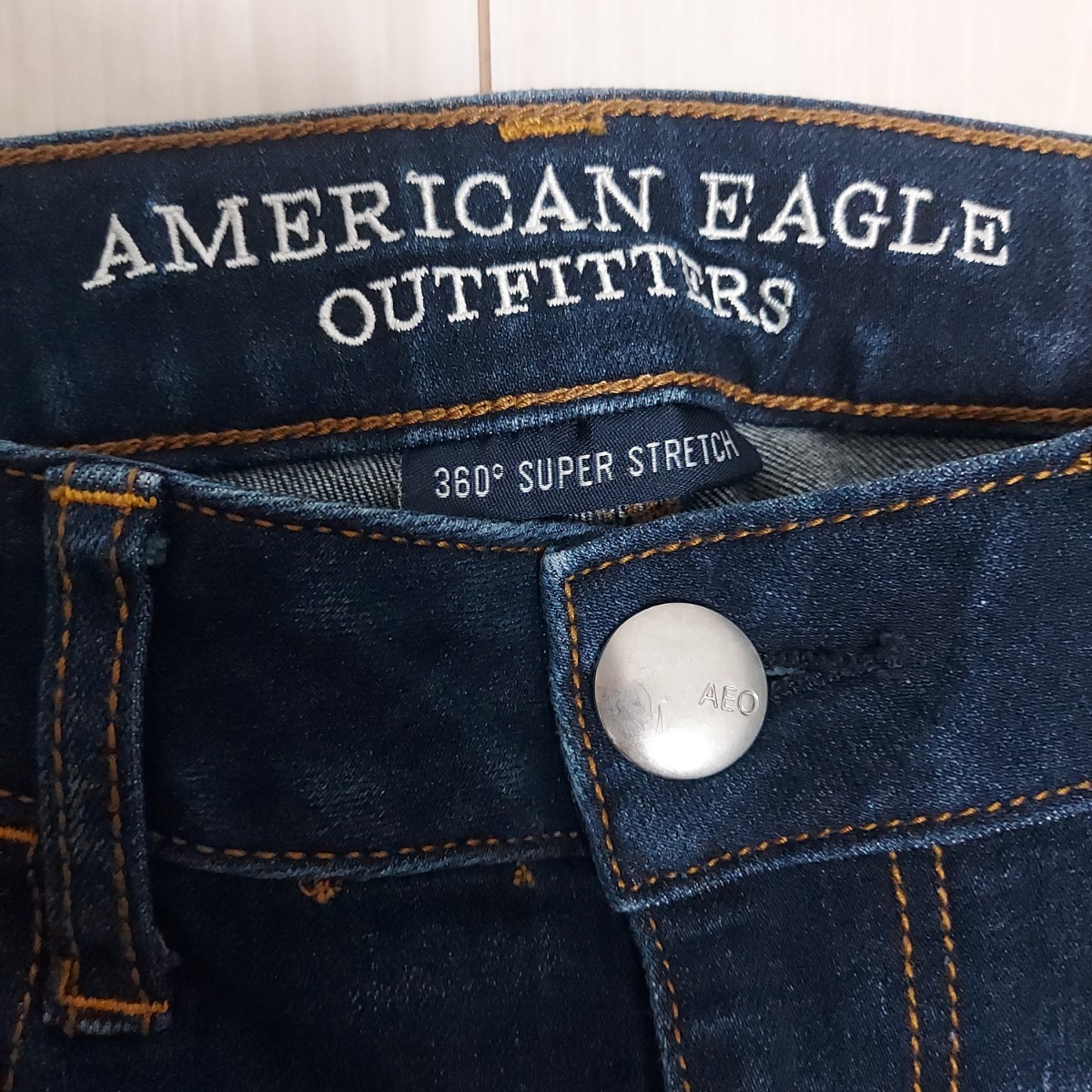 AEO DenimX4 360℃ Jeggingアメリカンイーグルストレッチダメージデニムパンツ/0SHORT_画像6