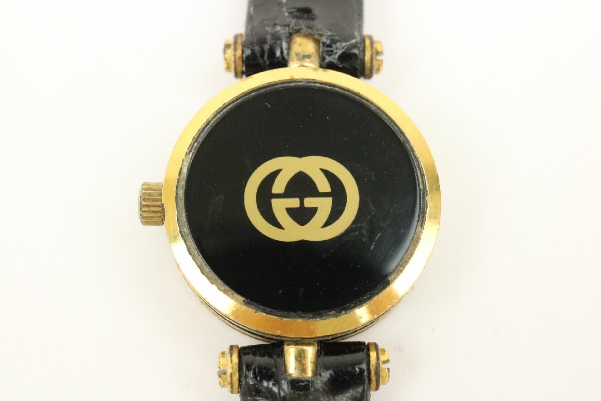 新品電池交換済 グッチ 腕時計 シェリーライン ゴールド × ブラック GUCCI 【彩irodori】の画像7