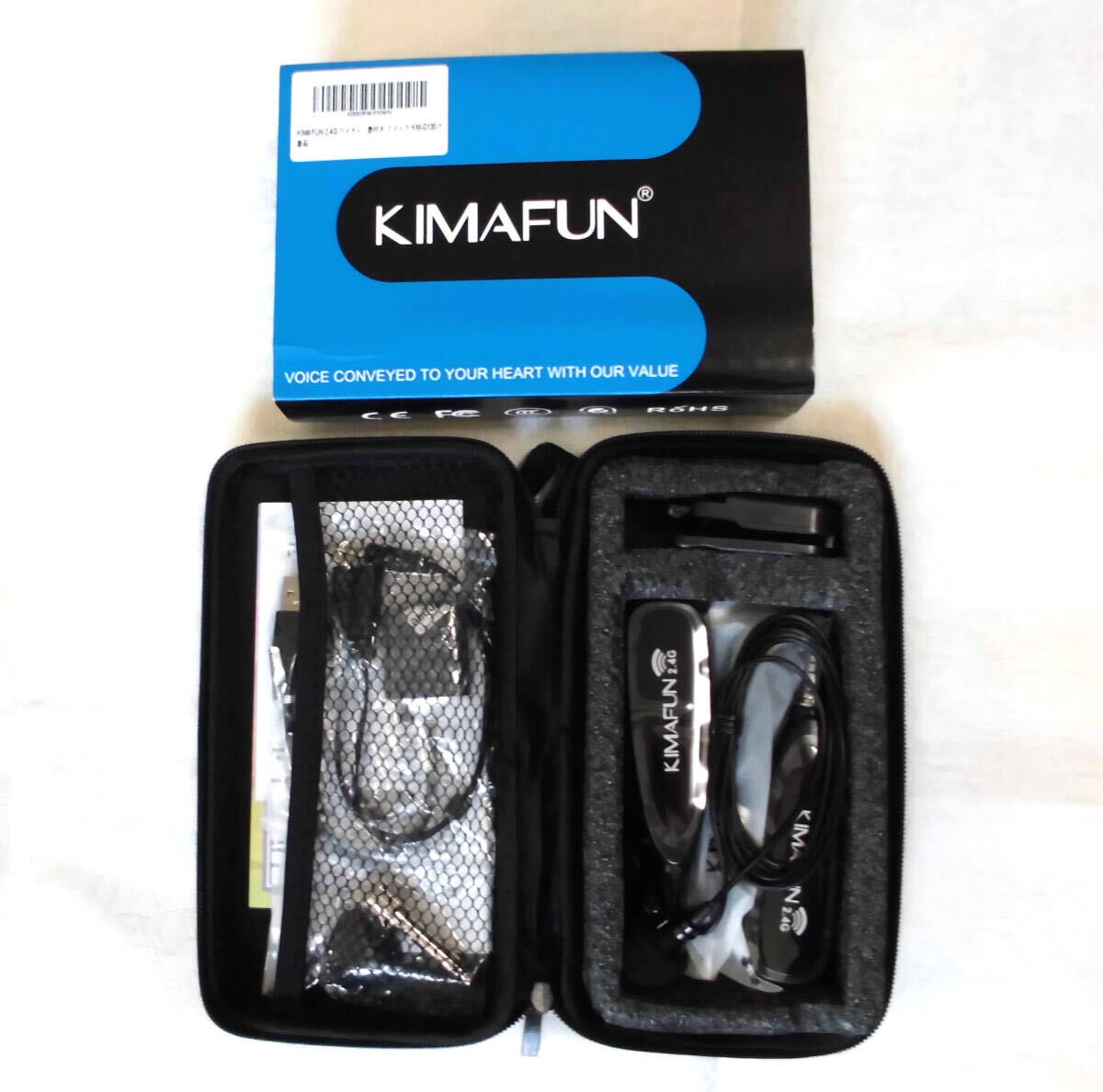 新品 KIMAFUN 2.4G ワイヤレスマイクKM-G130-1 ブラック_画像2